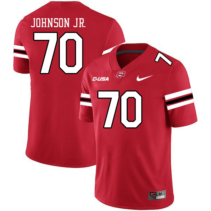 Western Kentucky Hilltoppers #70 Darrell Johnson Jr. College Football Jerseys Stitched Sale-Red